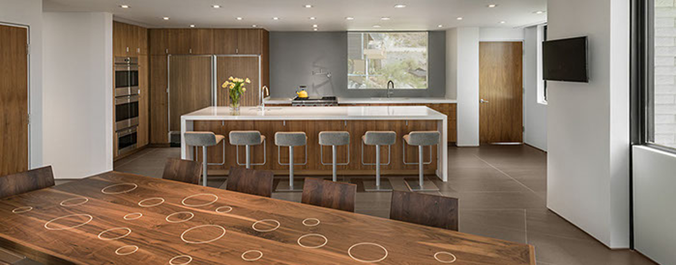 Modern kitchen with wooden elements