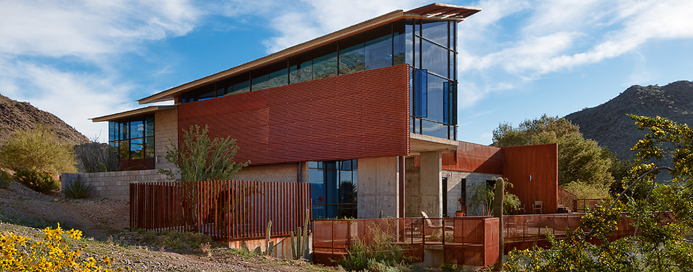 Modern house with mountain view